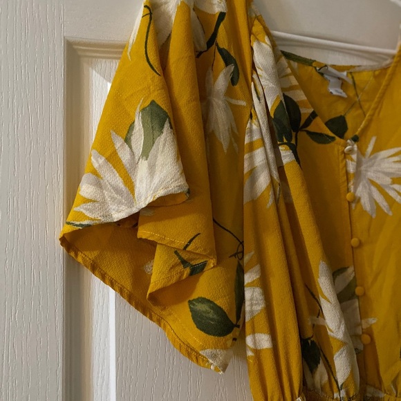 Mustard Floral Maxi Dress - Picture 4 of 5